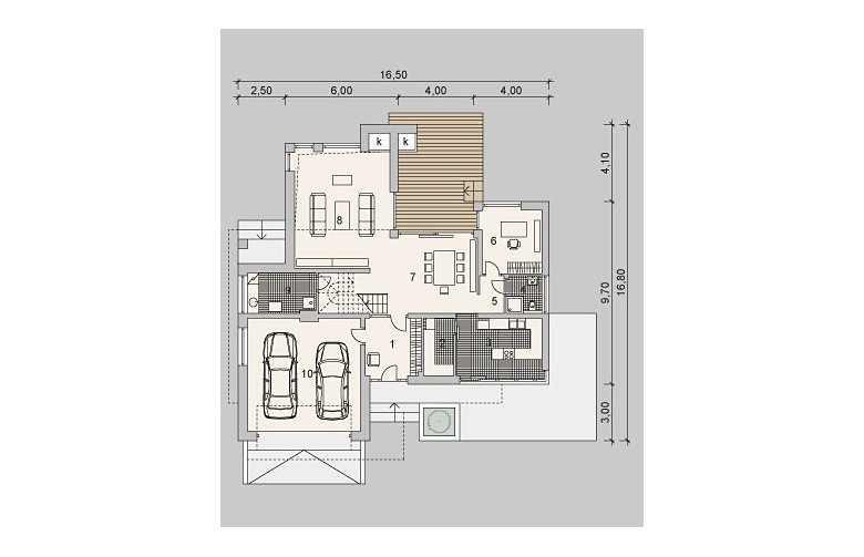 Projekt domu szkieletowego LK&914 - parter