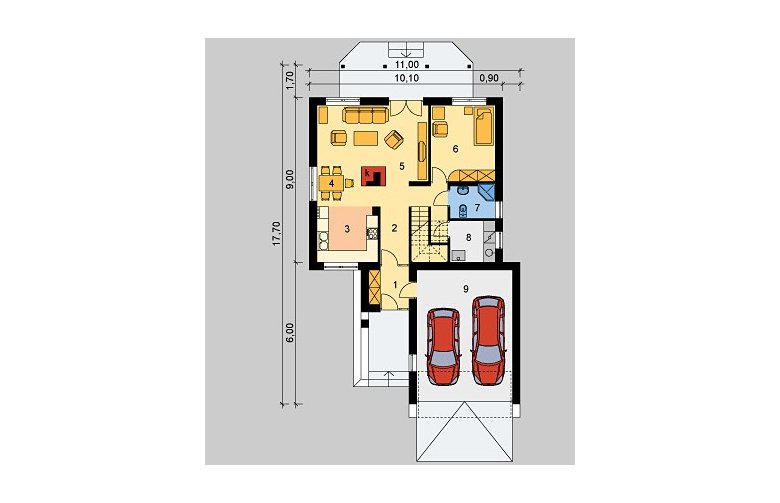 Projekt domu jednorodzinnego LK&335 - parter