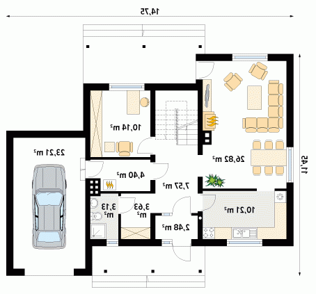 Rzut projektu Combo - wersja lustrzana