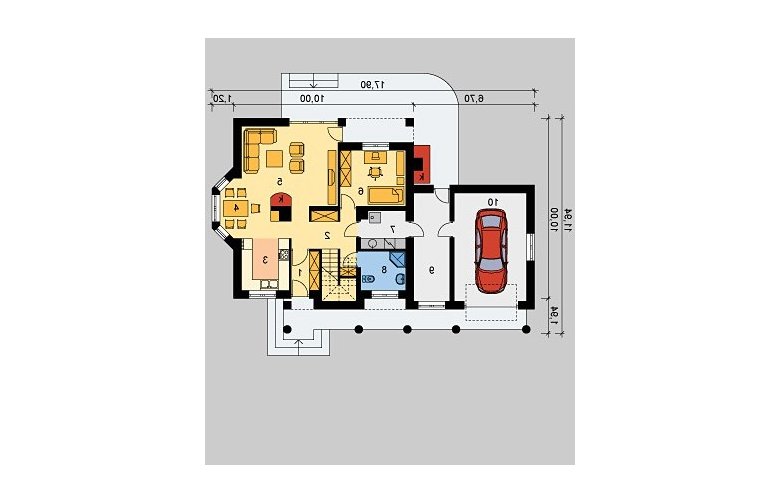 Projekt domu jednorodzinnego LK&339 - parter