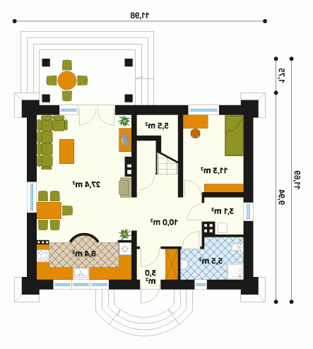 Rzut projektu Credo - wersja lustrzana