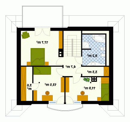 Rzut projektu Credo - wersja lustrzana