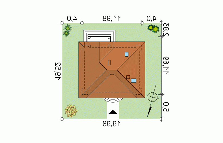 Projekt domu tradycyjnego Credo - Usytuowanie - wersja lustrzana