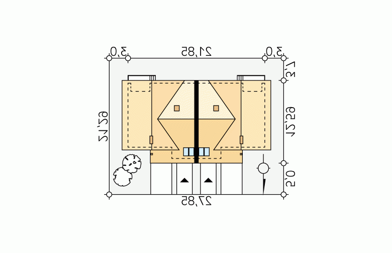 Projekt domu bliźniaczego Duet - Usytuowanie - wersja lustrzana
