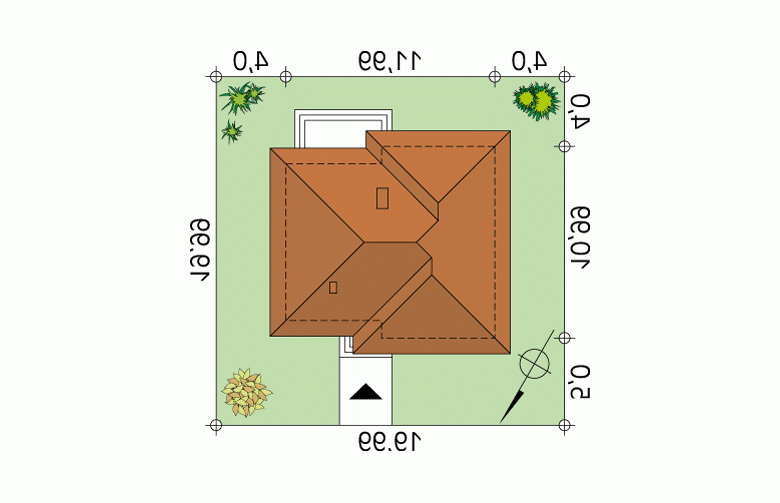 Projekt domu dwurodzinnego Dorota - Usytuowanie - wersja lustrzana