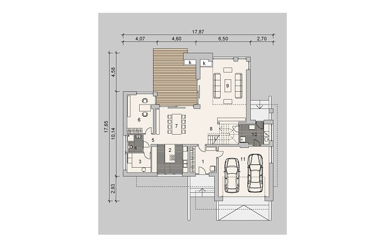 Projekt domu szkieletowego LK&929 - parter