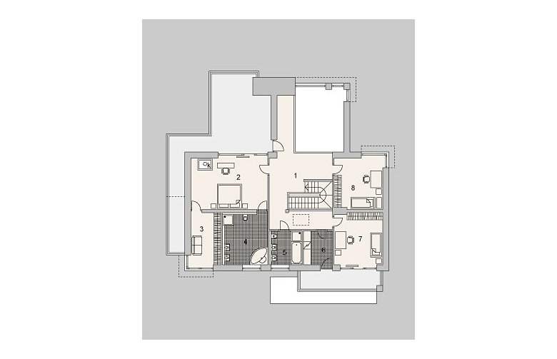 Projekt domu szkieletowego LK&929 - piętro