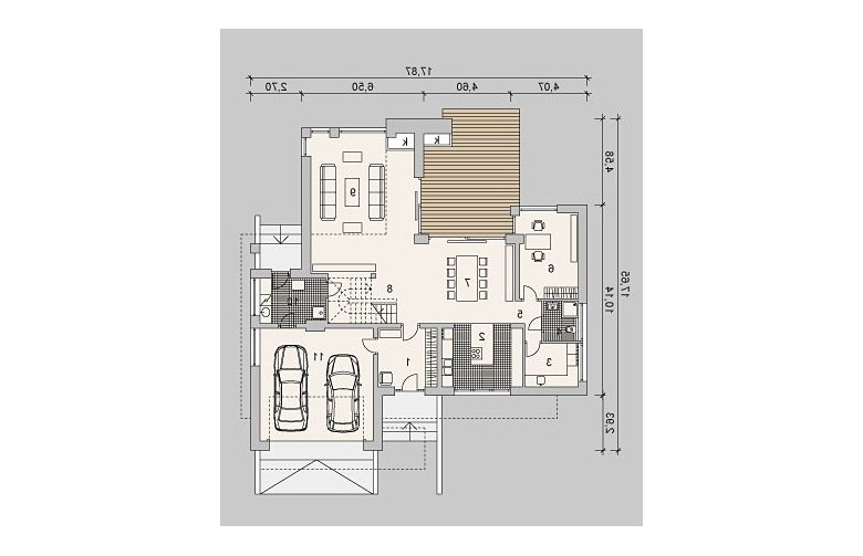 Projekt domu szkieletowego LK&929 - parter