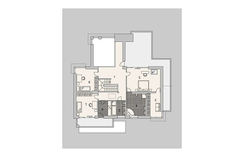 Projekt domu szkieletowego LK&929 - piętro