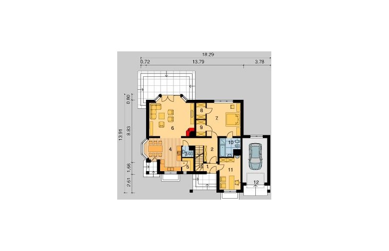 Projekt domu jednorodzinnego LK&360 - parter