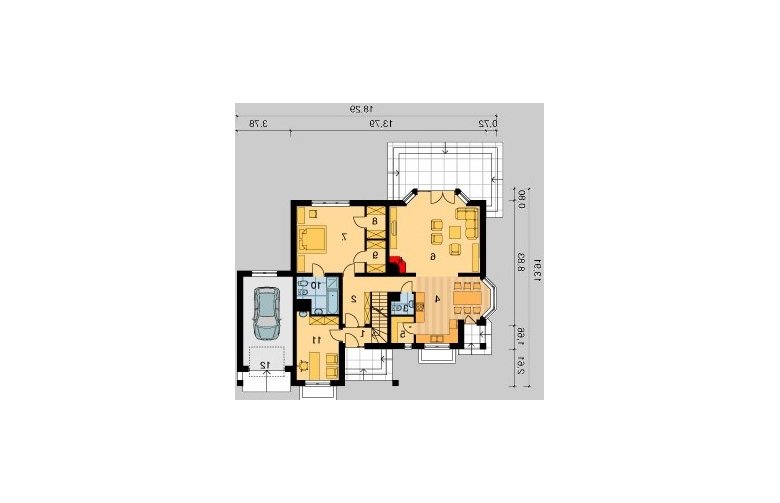 Projekt domu jednorodzinnego LK&360 - parter