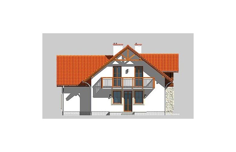 Projekt domu jednorodzinnego LK&361 - elewacja 3