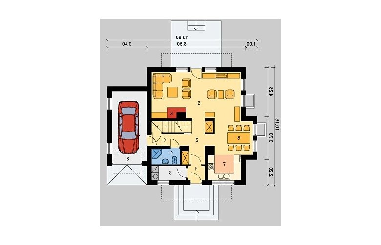 Projekt domu jednorodzinnego LK&361 - parter