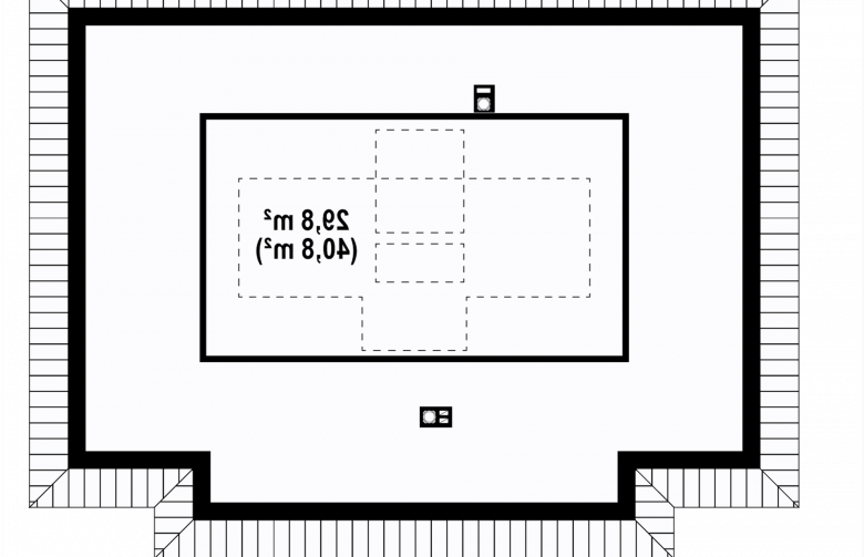 Projekt domu parterowego Z23 - rzut poddasza