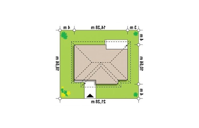 Projekt domu parterowego Z23 - Usytuowanie - wersja lustrzana