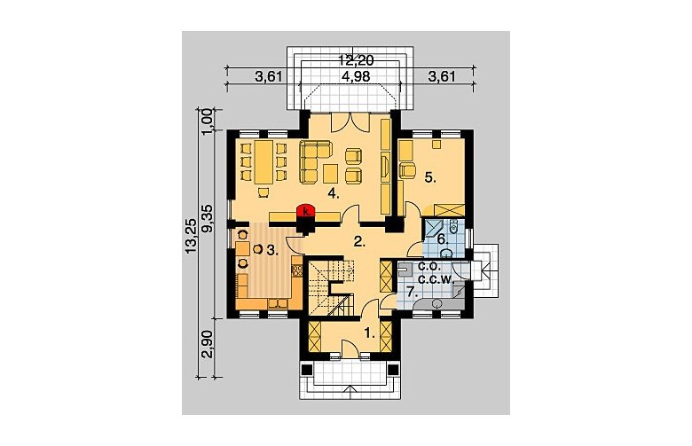 Projekt domu jednorodzinnego LK&362 - parter