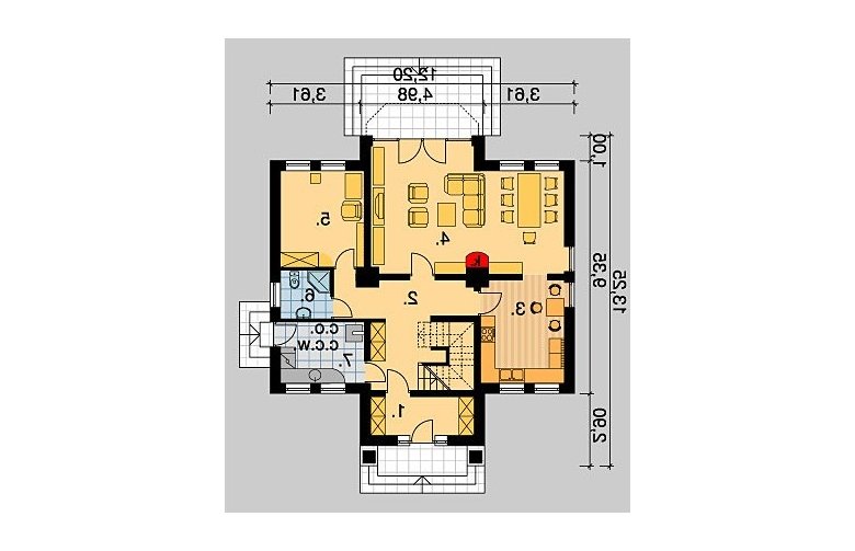 Projekt domu jednorodzinnego LK&362 - parter