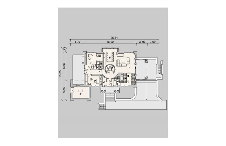 Projekt domu piętrowego LK&916 - parter