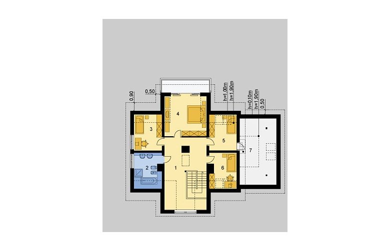 Projekt domu piętrowego LK&369 - poddasze