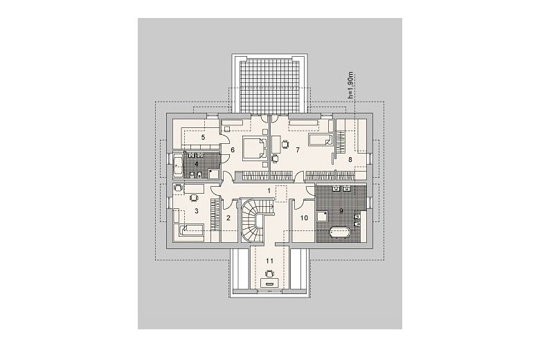 Projekt domu piętrowego LK&918 - poddasze