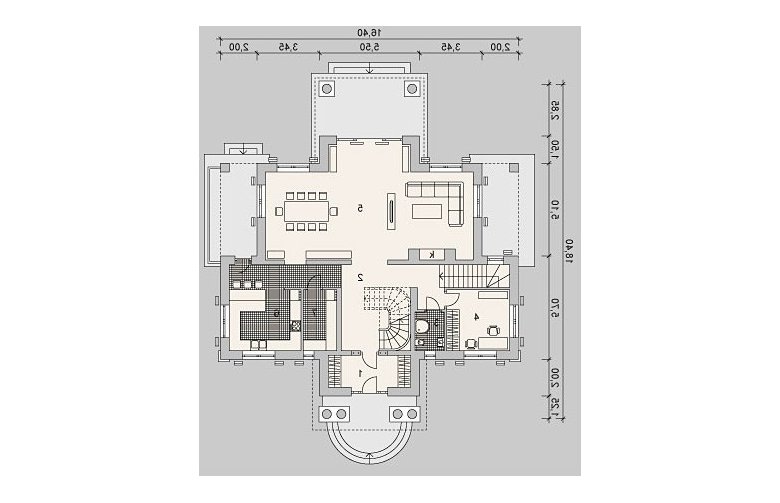 Projekt domu piętrowego LK&918 - parter