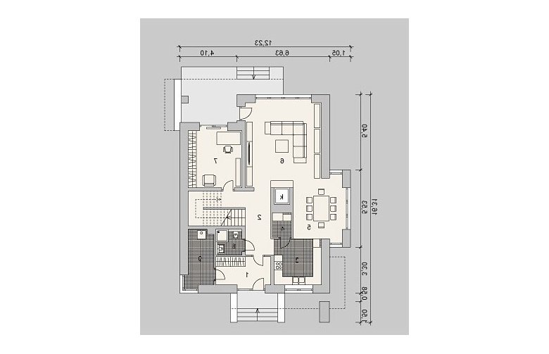 Projekt domu szkieletowego LK&896 - parter