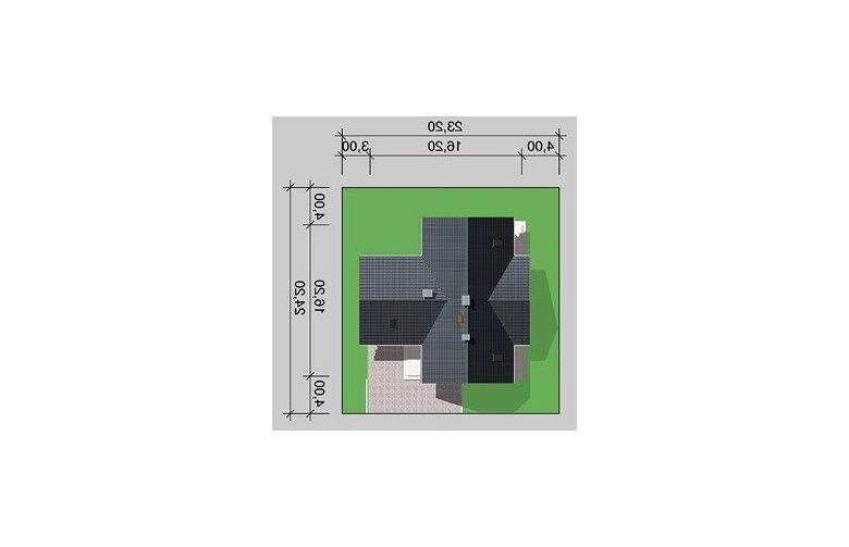 Projekt domu jednorodzinnego LK&374 - Usytuowanie - wersja lustrzana