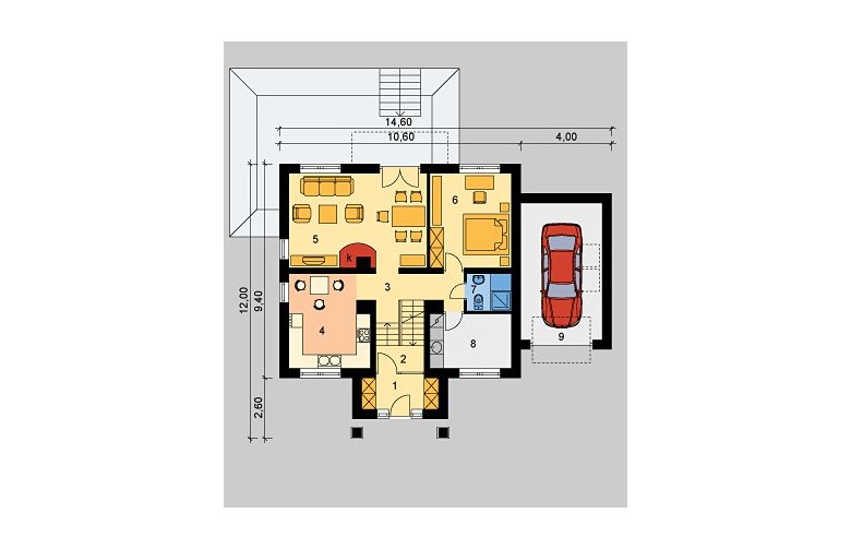 Projekt domu jednorodzinnego LK&377 - parter