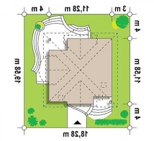 Usytuowanie budynku Z18 w wersji lustrzanej