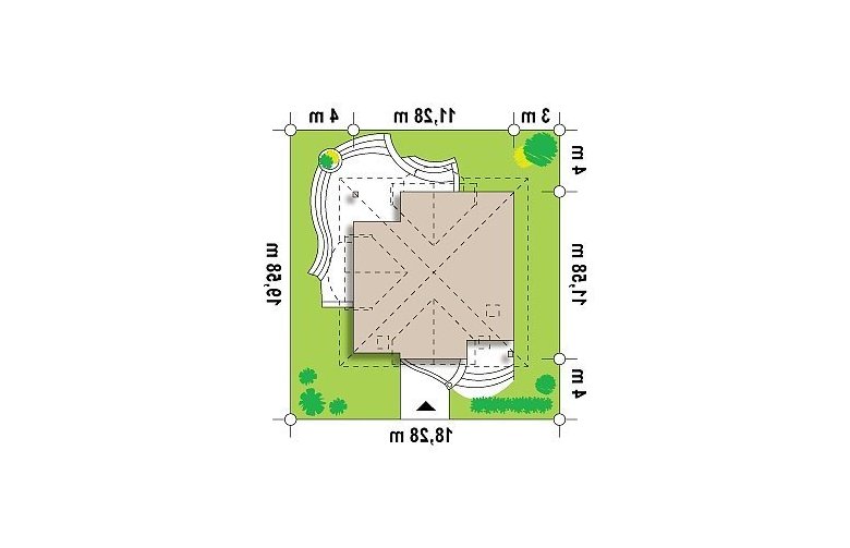 Projekt domu jednorodzinnego Z18 - Usytuowanie - wersja lustrzana