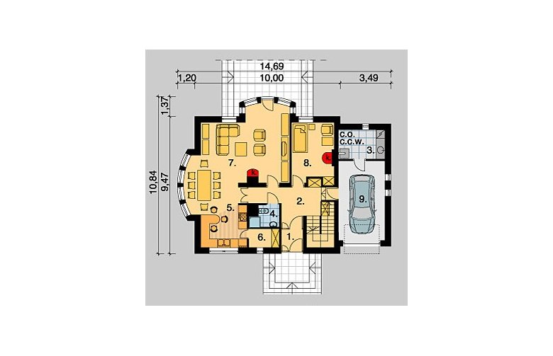 Projekt domu jednorodzinnego LK&379 - parter