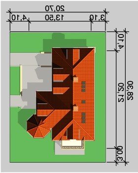 Usytuowanie budynku LK&380 w wersji lustrzanej