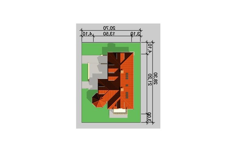 Projekt domu jednorodzinnego LK&380 - Usytuowanie - wersja lustrzana