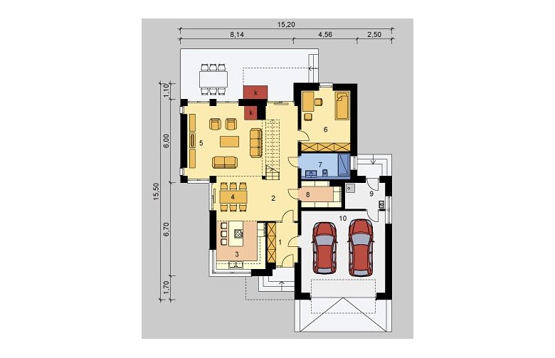 Projekt domu jednorodzinnego LK&895 - parter