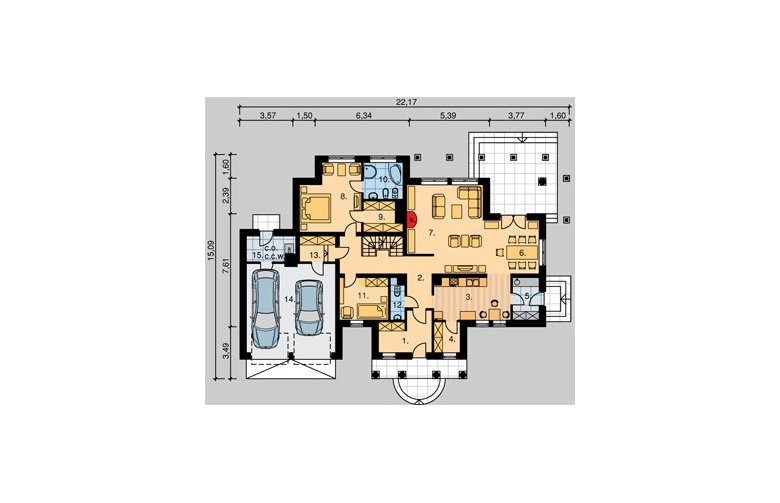 Projekt domu piętrowego LK&386 - parter