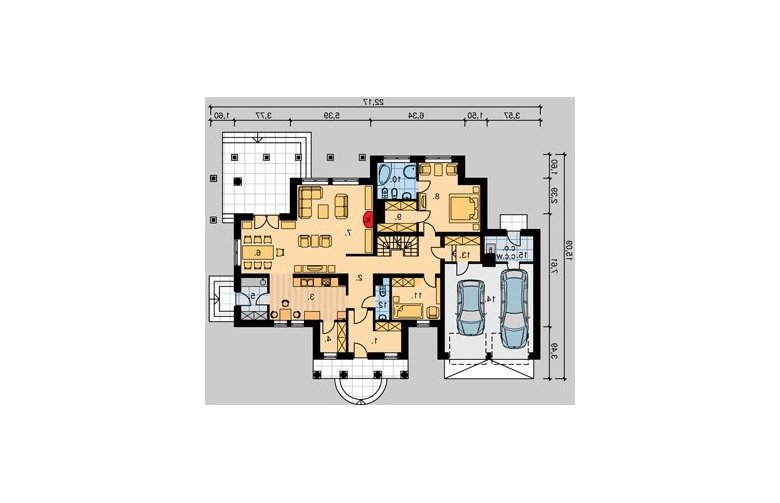 Projekt domu piętrowego LK&386 - parter