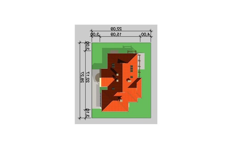 Projekt domu piętrowego LK&386 - Usytuowanie - wersja lustrzana
