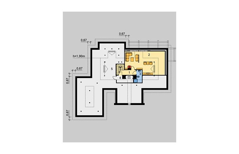 Projekt domu piętrowego LK&390 - poddasze