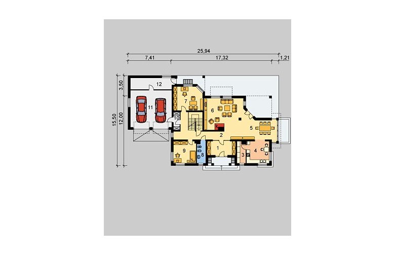 Projekt domu jednorodzinnego LK&396 - parter