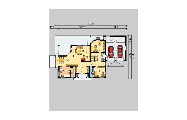 Projekt domu jednorodzinnego LK&396 - parter