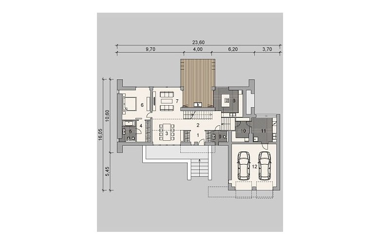 Projekt domu jednorodzinnego LK&905 - parter