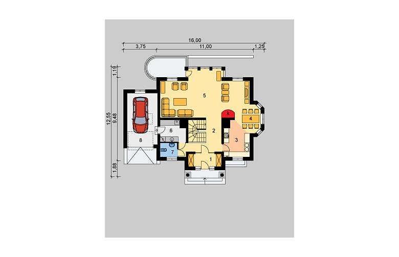 Projekt domu jednorodzinnego LK&399 - parter