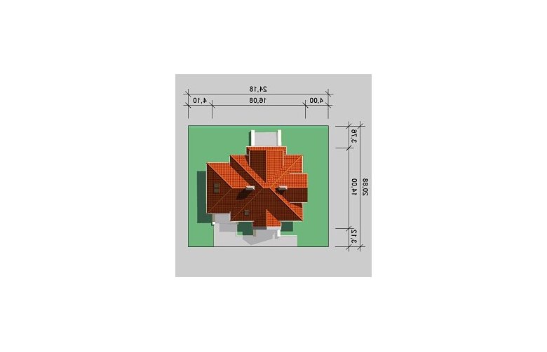 Projekt domu jednorodzinnego LK&402 - Usytuowanie - wersja lustrzana