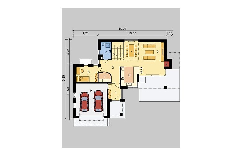 Projekt domu jednorodzinnego LK&902 - parter