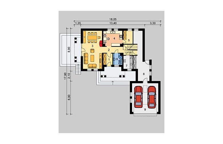 Projekt domu jednorodzinnego LK&427 - parter