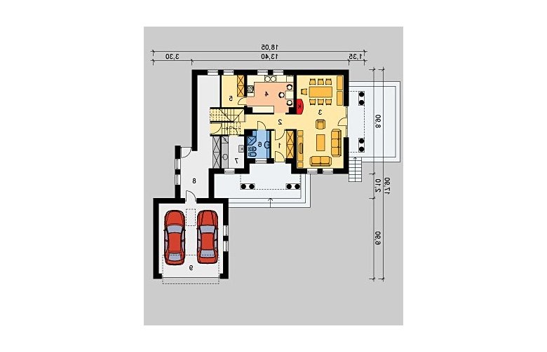 Projekt domu jednorodzinnego LK&427 - parter