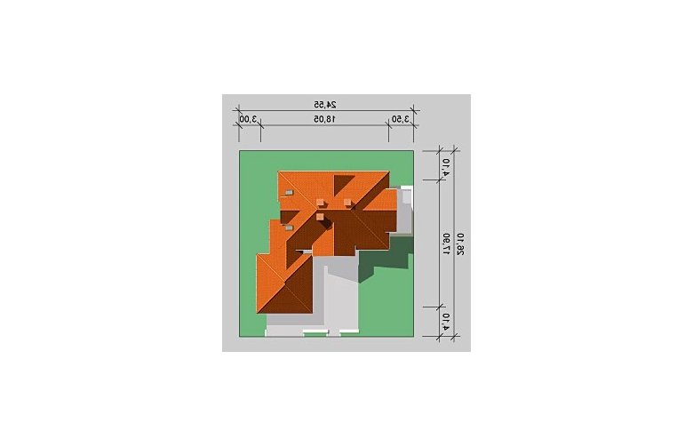 Projekt domu jednorodzinnego LK&427 - Usytuowanie - wersja lustrzana