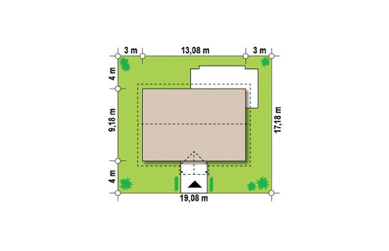 Projekt domu parterowego Z8 - Usytuowanie