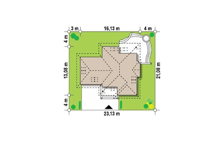 Projekt domu parterowego Z48 - Usytuowanie