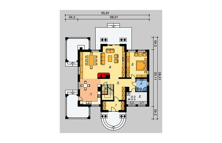 Projekt domu piętrowego LK&456 - parter